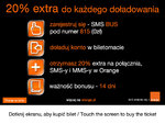 Doładowanie konta sieci Orange w żółtoniebieskich biletomatach ASEC to 20% ekstra do każdego doładowania